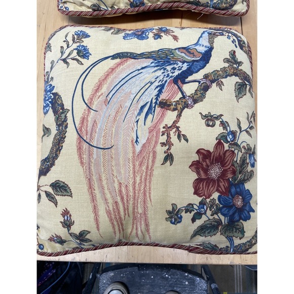 Vintage Waverly Olano Bird Pheasant Throw Pillows Set Of Two 16\
